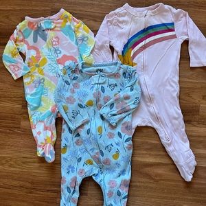 3 pairs 3-6mo pajamas